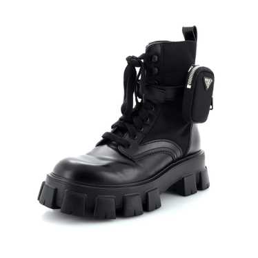 PRADA Monolith Combat Boots Leather and Nylon