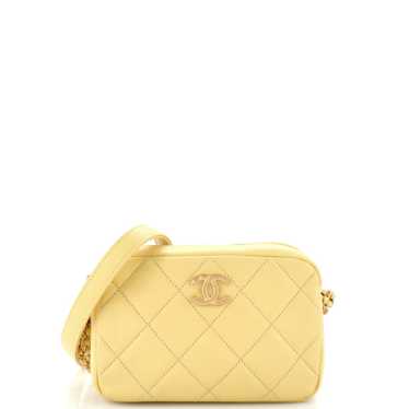 CHANEL Chain Melody Camera Bag Quilted Caviar Smal