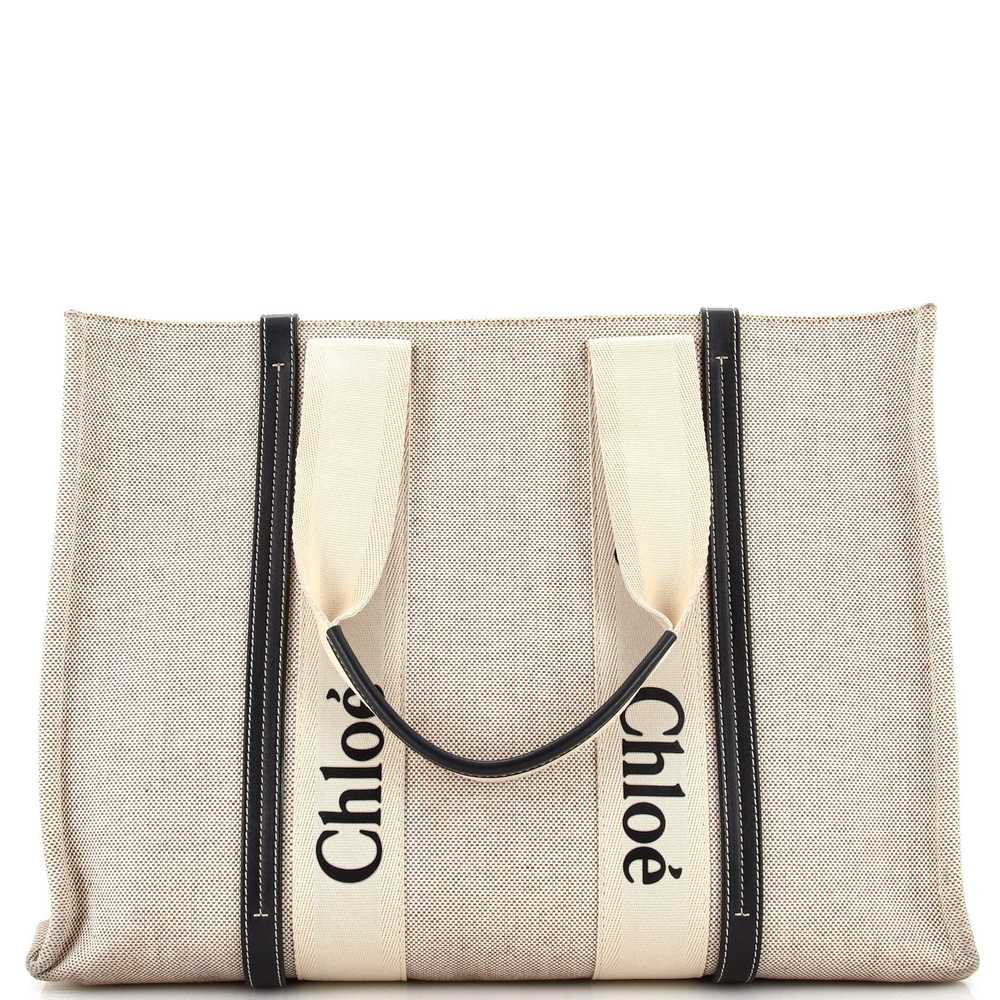 CHLOE Woody Tote Canvas with Leather Large - image 1