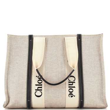 CHLOE Woody Tote Canvas with Leather Large - image 1