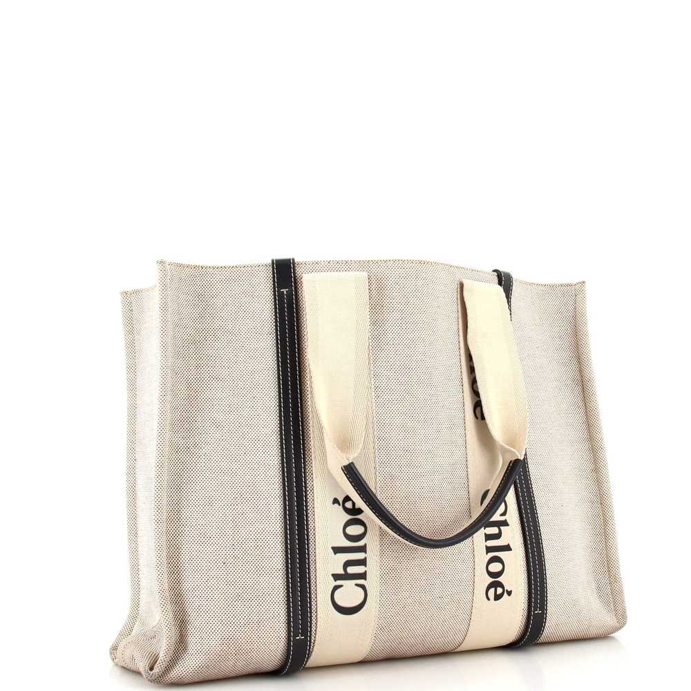 CHLOE Woody Tote Canvas with Leather Large - image 2
