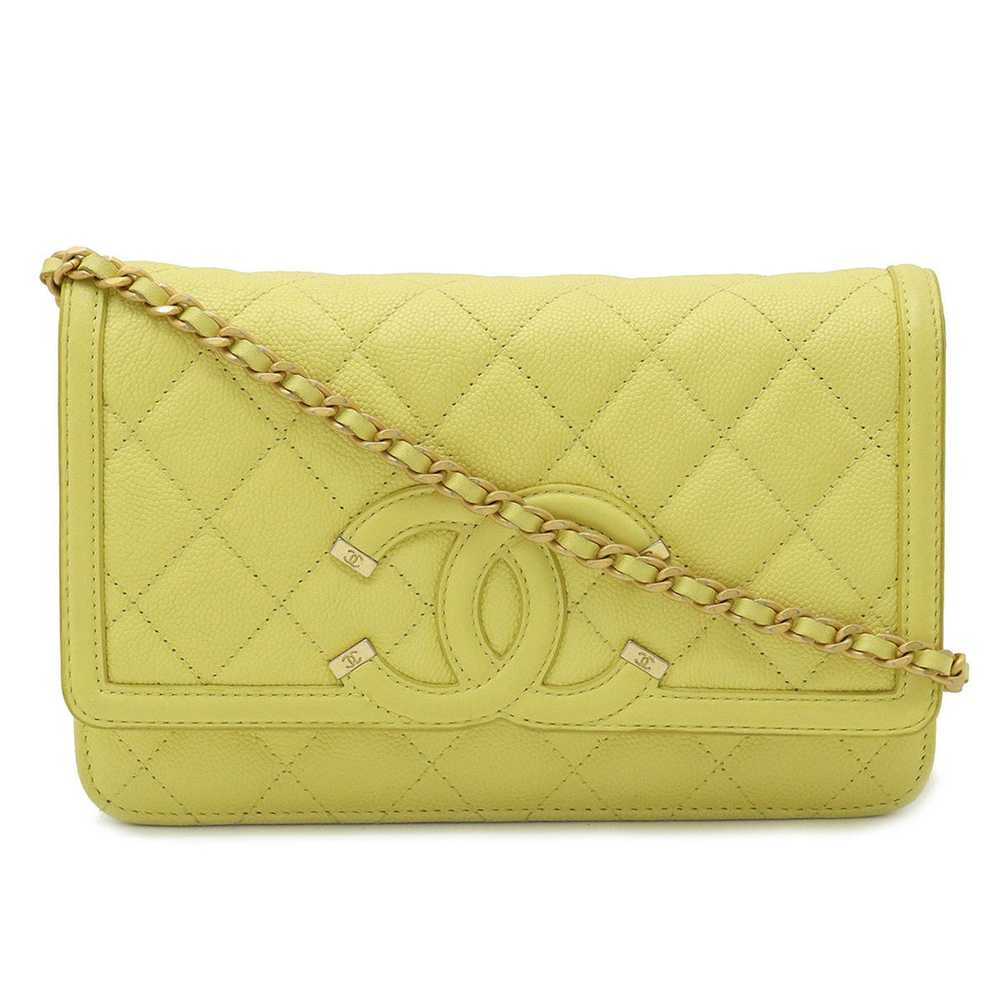 CHANEL CC Filigree Chain Wallet Shoulder Bag Poch… - image 1