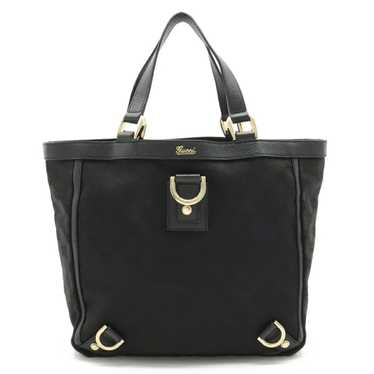 GUCCI GG Canvas Abbey Line Tote Bag Handbag Leath… - image 1