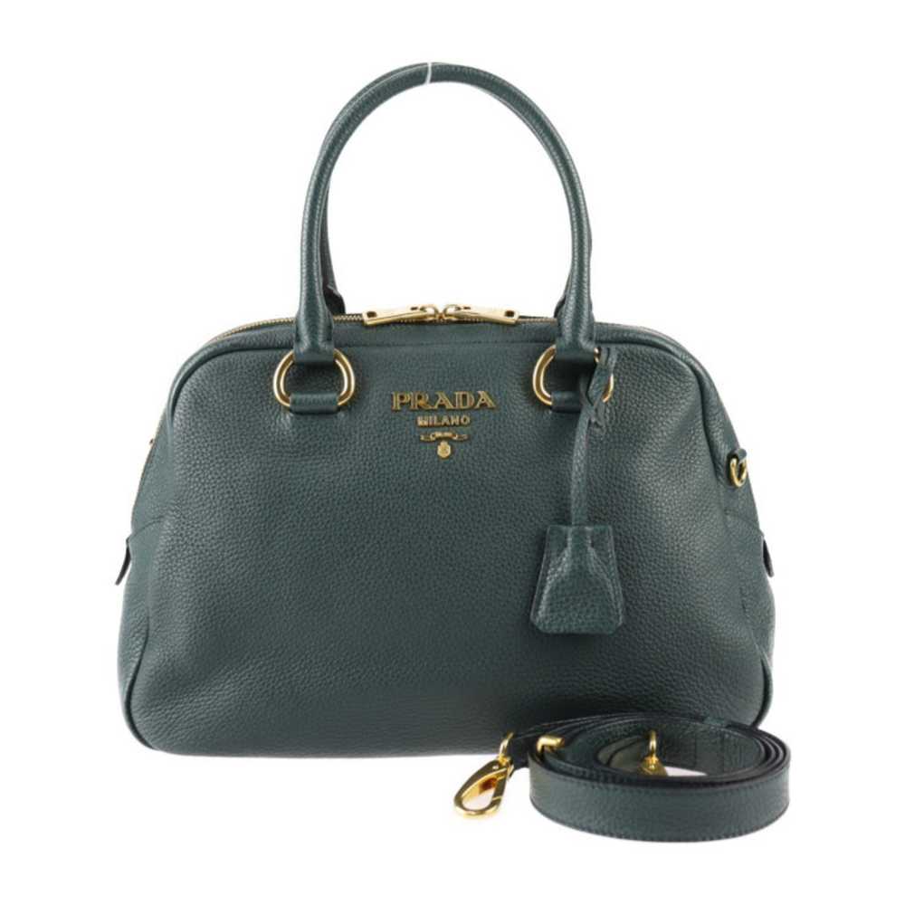 PRADA bag handbag 1BB087 leather SMERALDO green g… - image 1