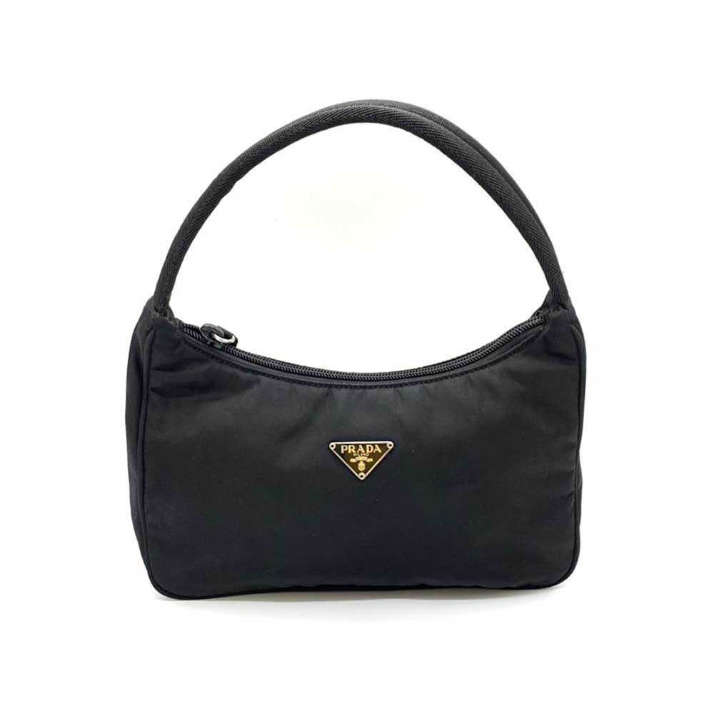 PRADA Bag Handbag Nero Black One Handle Pouch Tri… - image 1