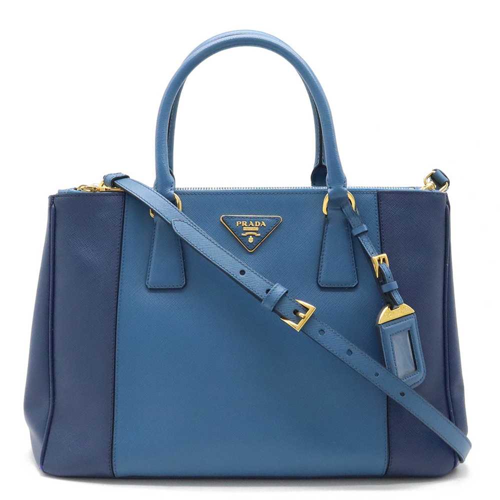 PRADA Galleria Tote Bag Shoulder Leather Bicolor … - image 1