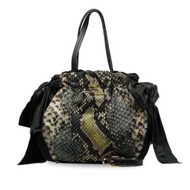 PRADA Tessuto Ribbon Handbag Shoulder Bag Black M… - image 1