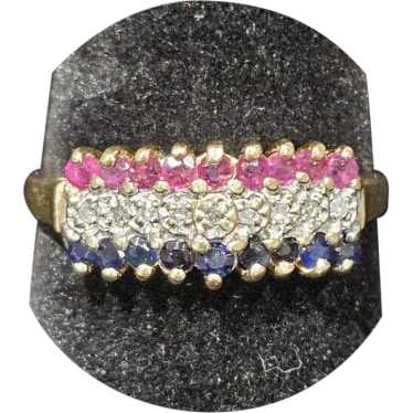 14k Ruby, Sapphire and Diamond Ring