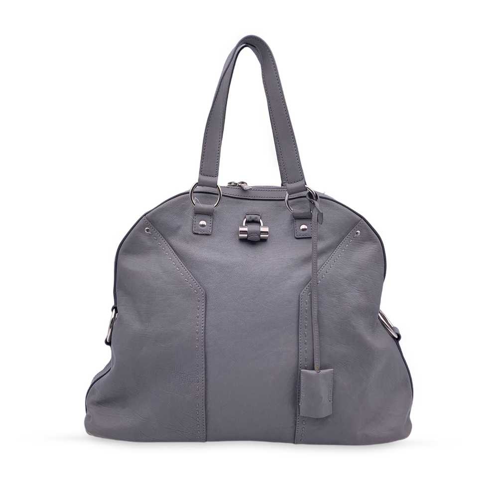 YVES SAINT LAURENT Grey Leather Large Muse Tote S… - image 1