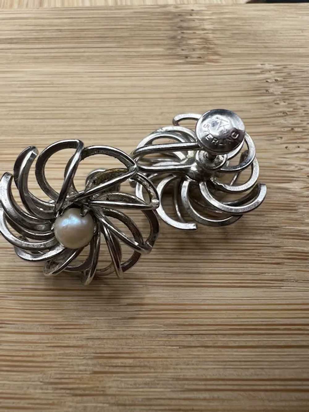 Sculptural Swirl Cultured Akoya Pearl Sterling Si… - image 2