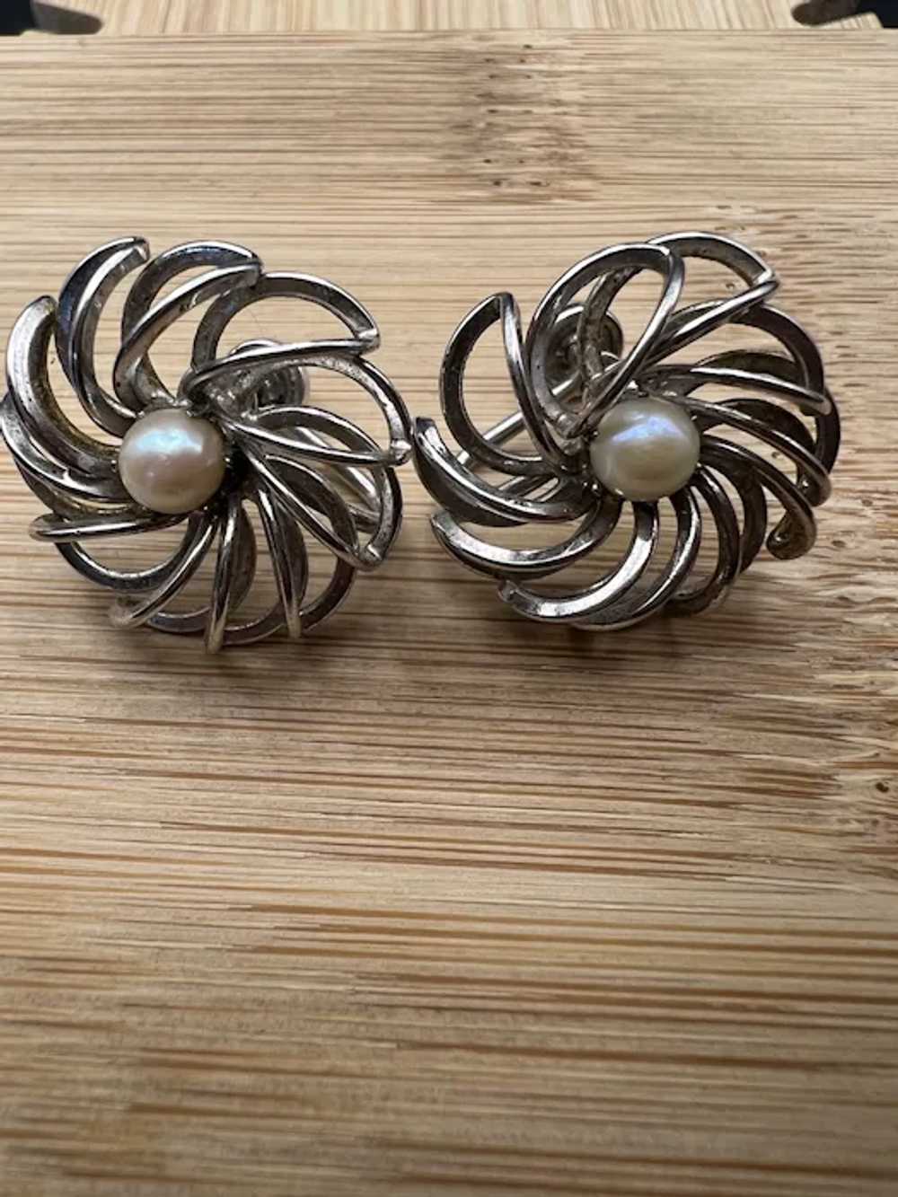 Sculptural Swirl Cultured Akoya Pearl Sterling Si… - image 5