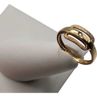 18k Milor Italy Gold Diamond Ring Mid Century Mode