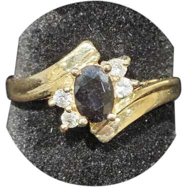 10K Sapphire Diamond Ring