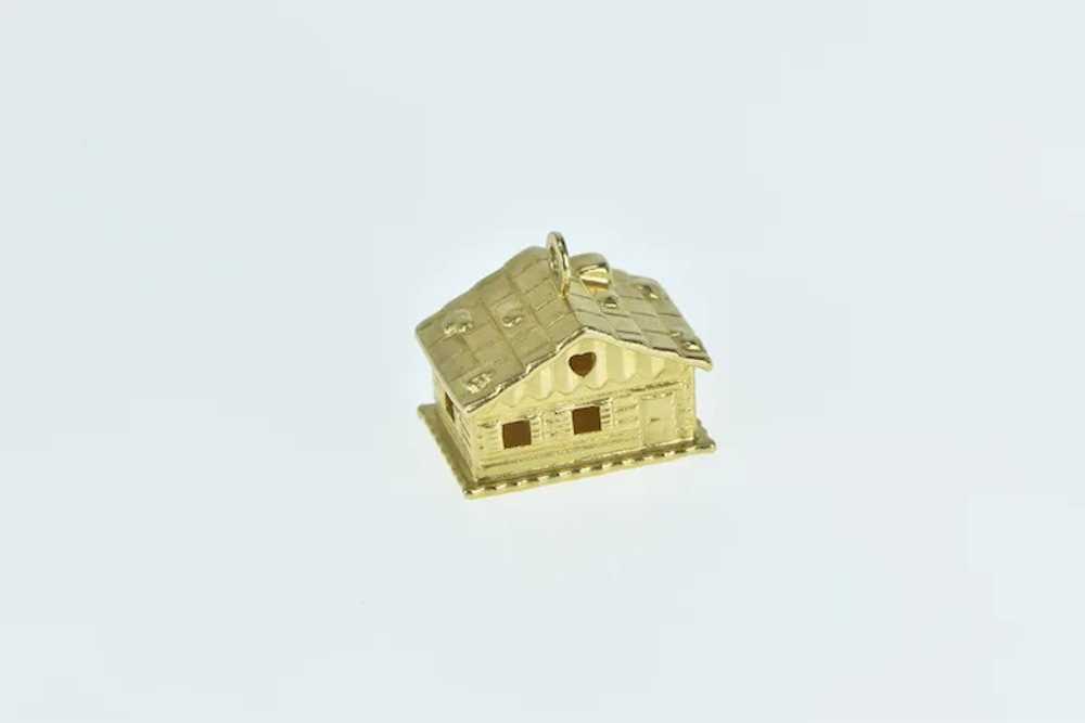 18K 3D House Home Sweet Home Cabin Charm/Pendant … - image 2