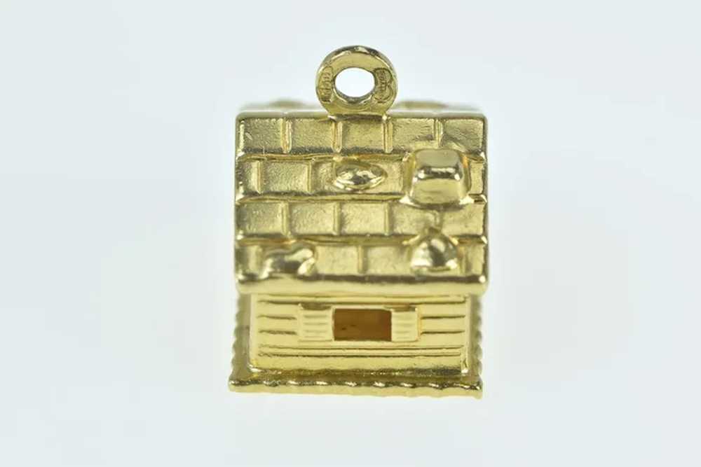 18K 3D House Home Sweet Home Cabin Charm/Pendant … - image 3