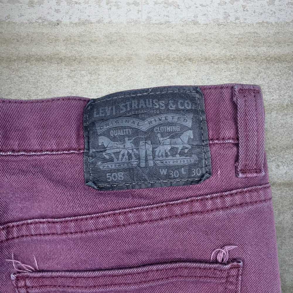 Levis Jeans 508 Regular Tapered Fit Purple Wash D… - image 4