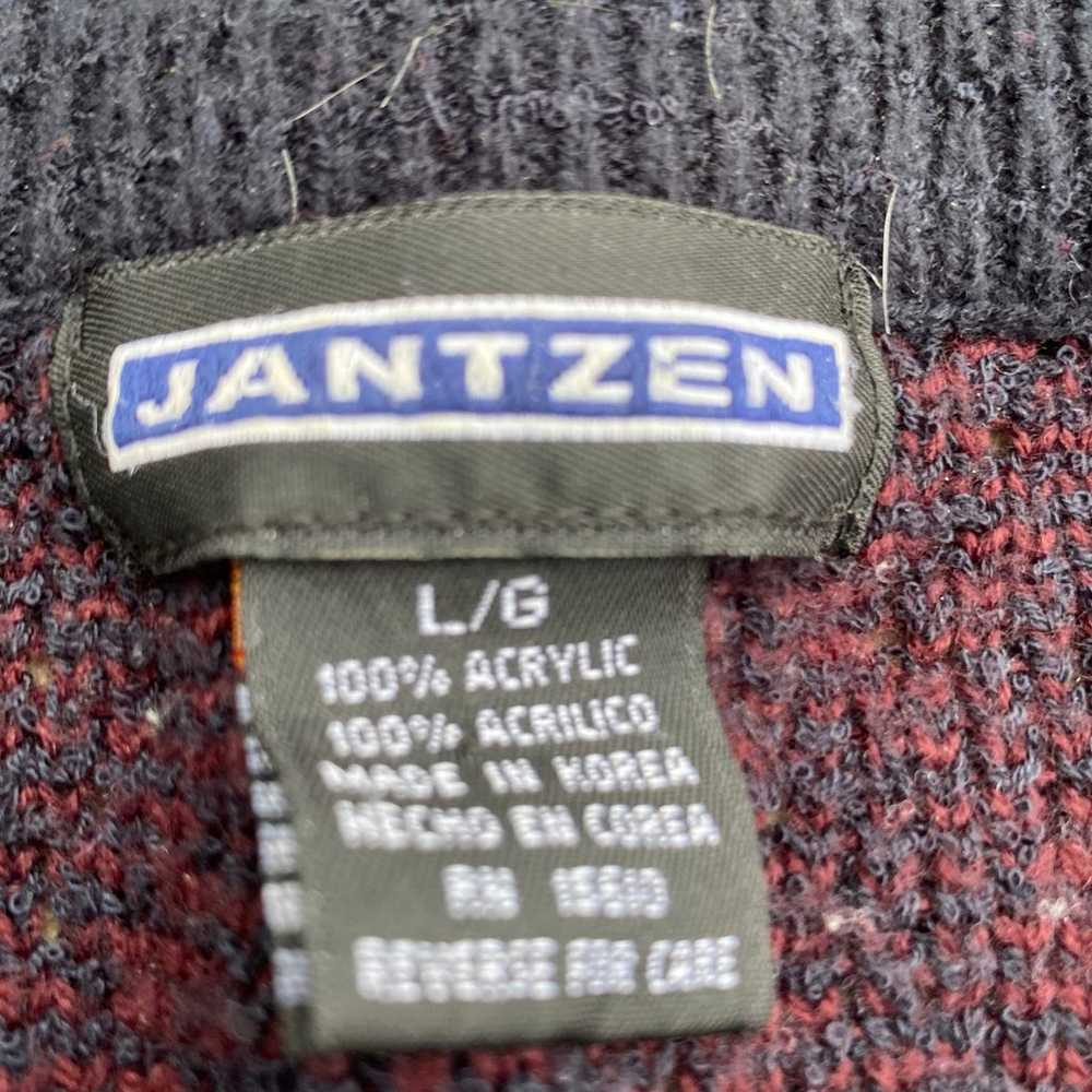 Vintage Jantzen Geometric Grandpa Sweater Blue Re… - image 2