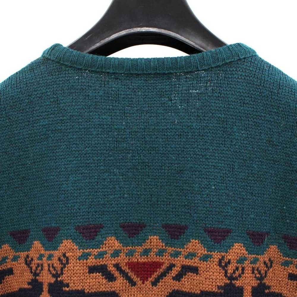 Pendleton Virgin Wool Nordic Green Navy Elk Knit … - image 6