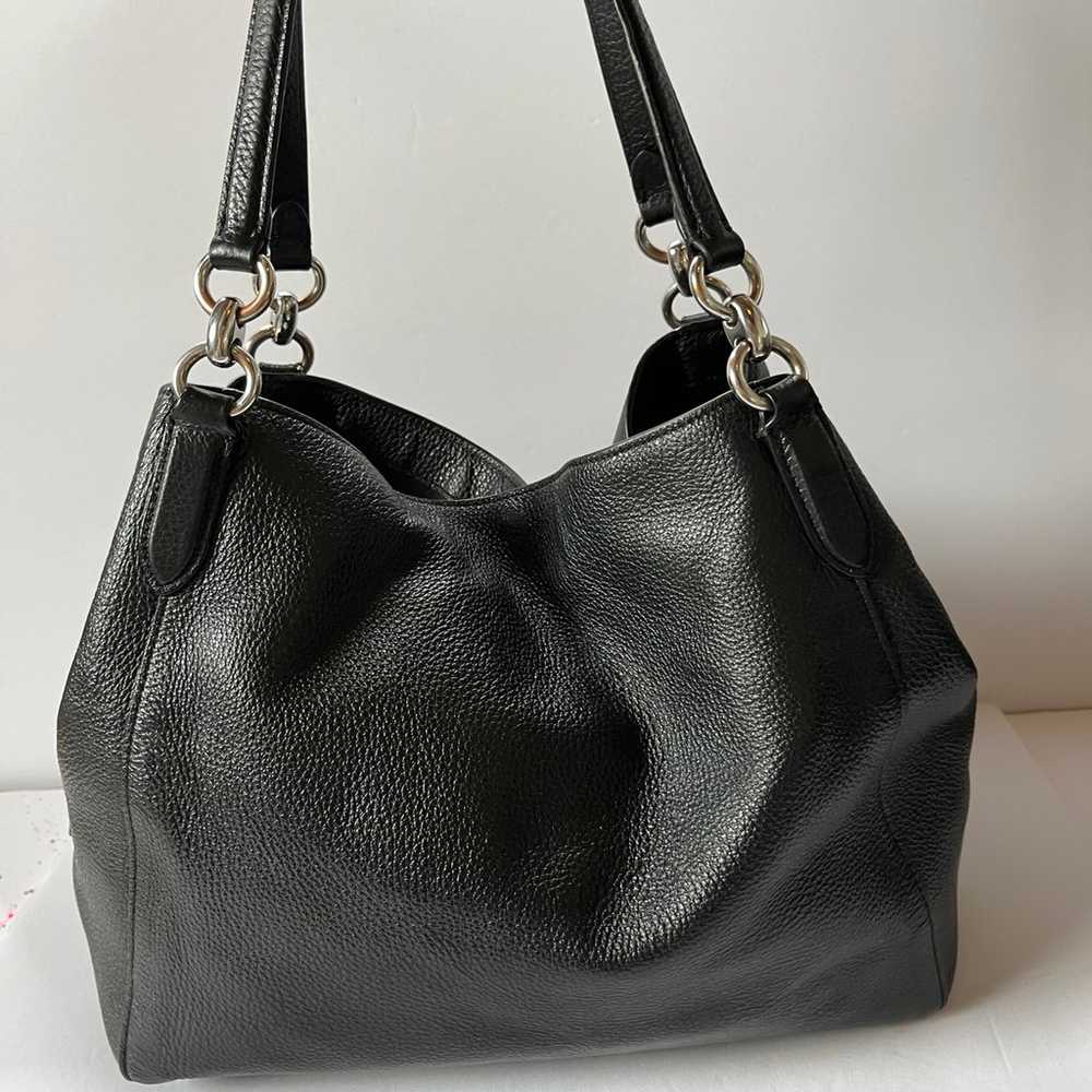 Coach Black Pebbled Leather Hallie Shoulder Bag H… - image 2