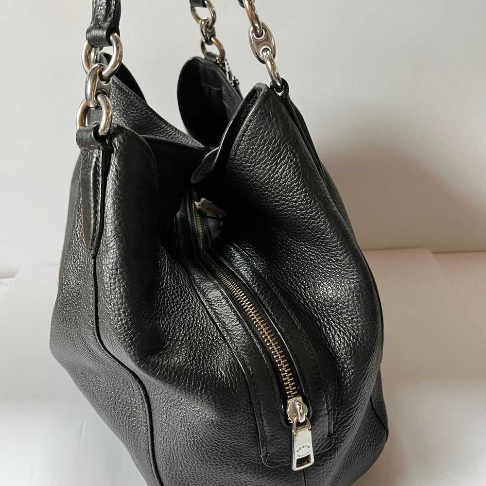 Coach Black Pebbled Leather Hallie Shoulder Bag H… - image 3