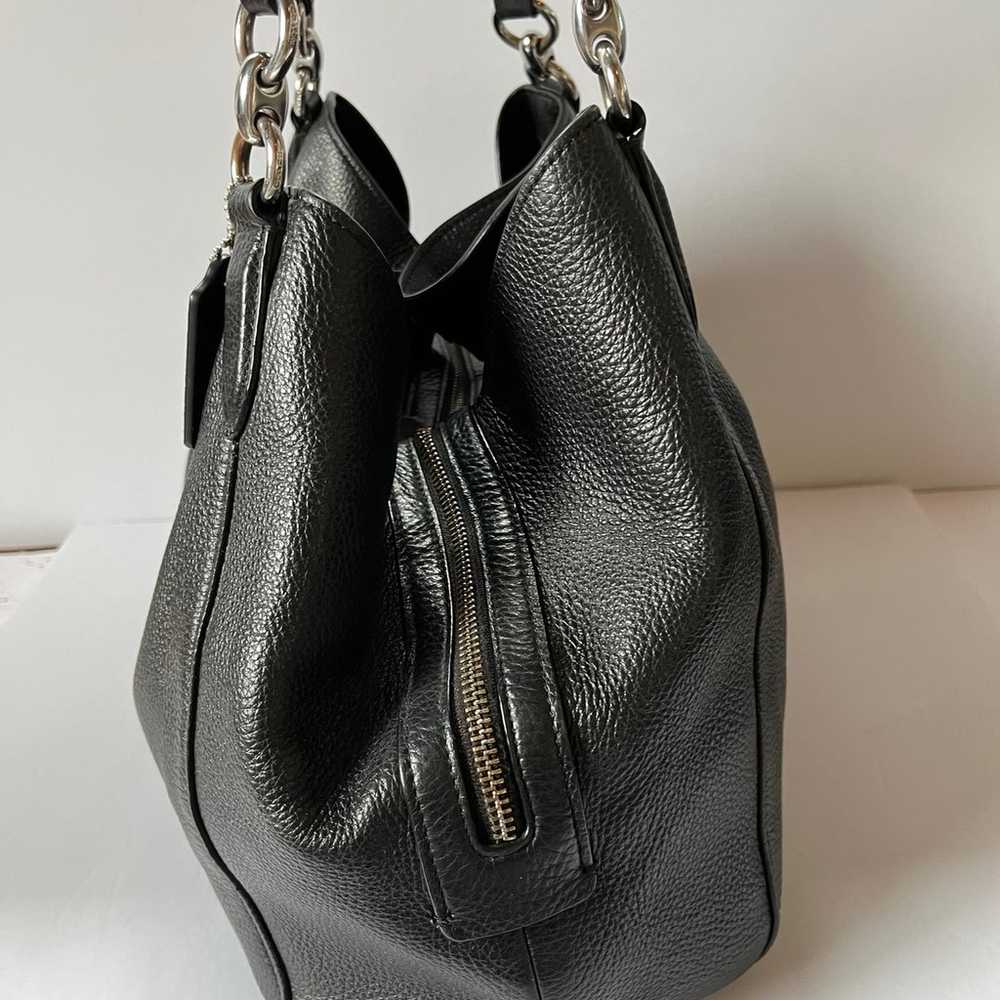 Coach Black Pebbled Leather Hallie Shoulder Bag H… - image 4