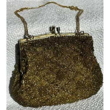 Beaded Clutch/handbag Vintage1960s Style Hand Wor… - image 1