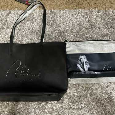 Celine Dion Collection Black Leather Tote With Hu… - image 1