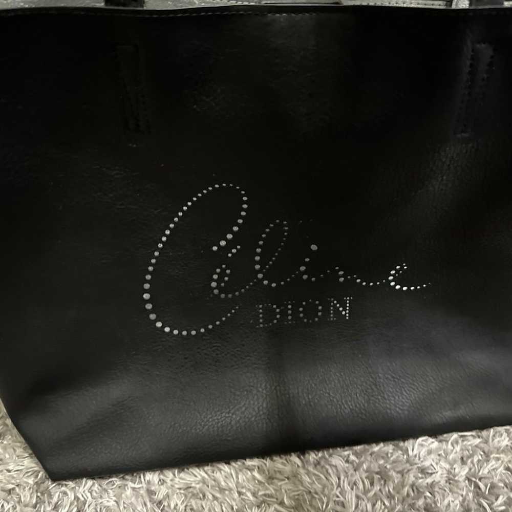 Celine Dion Collection Black Leather Tote With Hu… - image 2