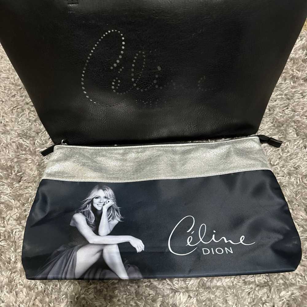 Celine Dion Collection Black Leather Tote With Hu… - image 4