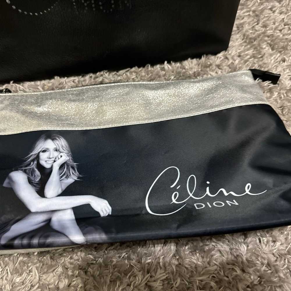 Celine Dion Collection Black Leather Tote With Hu… - image 6
