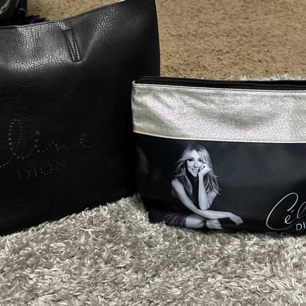 Celine Dion Collection Black Leather Tote With Hu… - image 8