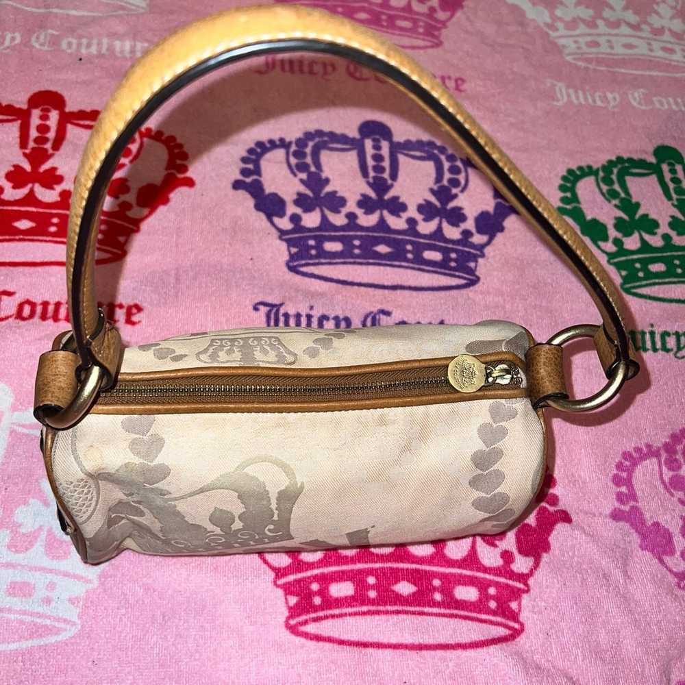 Vintage Cream Juicy Couture Purse Barrel Bag Hand… - image 3