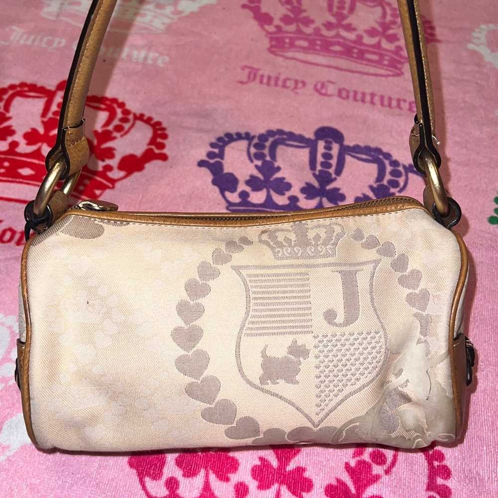 Vintage Cream Juicy Couture Purse Barrel Bag Hand… - image 7