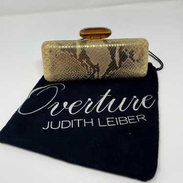 Overture Judith Leiber Golden Metallic Python Emb… - image 1