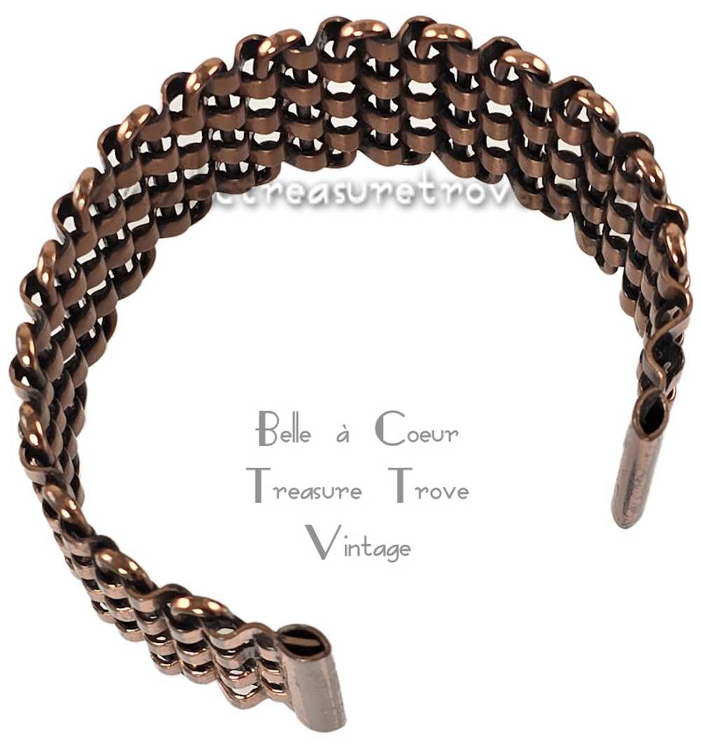Renoir Basketweave Vintage Copper Cuff Bracelet a… - image 2