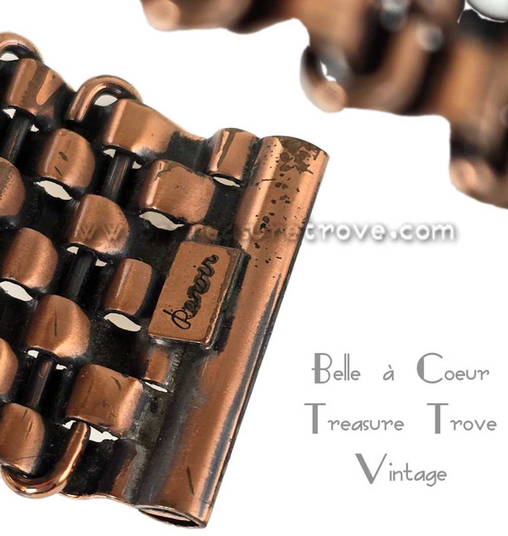 Renoir Basketweave Vintage Copper Cuff Bracelet a… - image 3