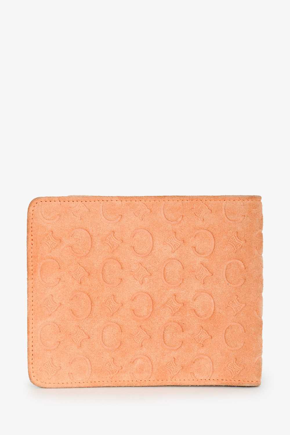 Celine Vintage Pink Suede Logo Bi-Fold Wallet - image 2