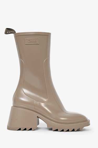 Chloe Taupe Zip Up 'Betty' Rain Boots Size 35 - image 1