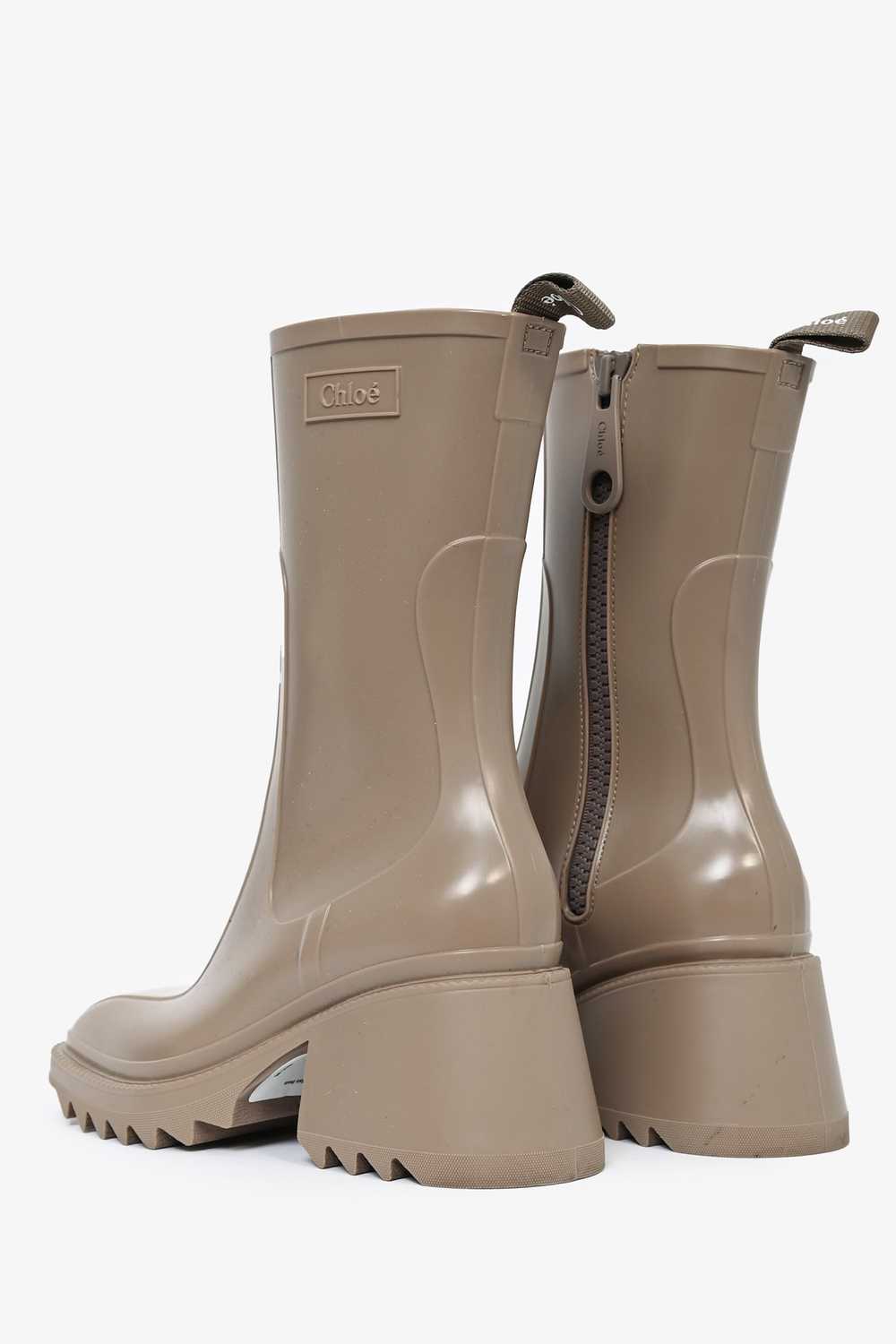 Chloe Taupe Zip Up 'Betty' Rain Boots Size 35 - image 5