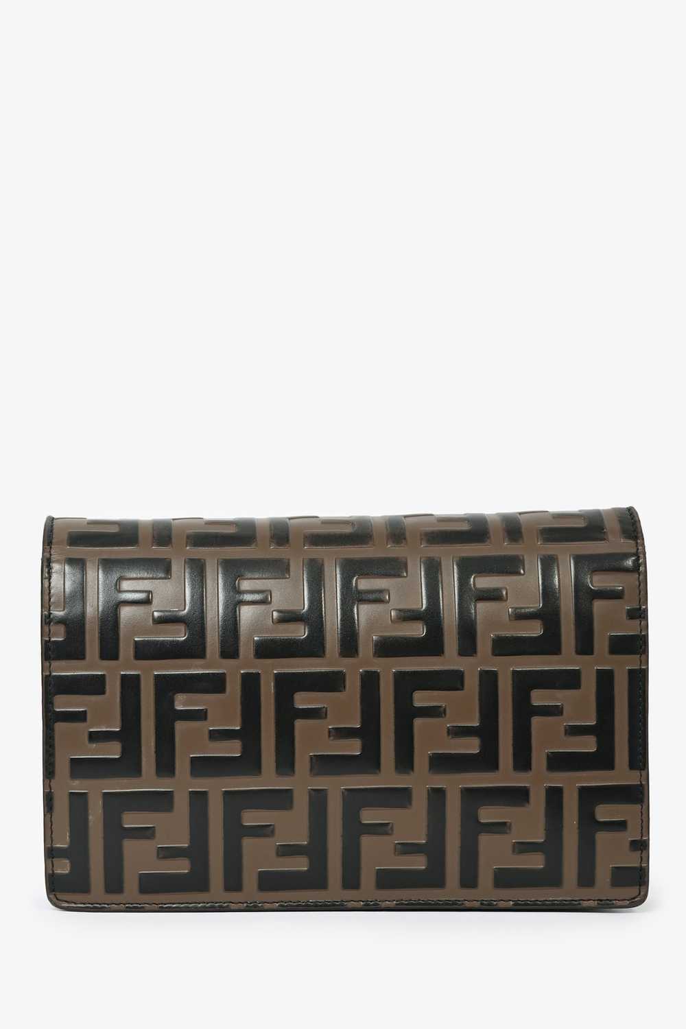 Fendi Black/Brown FF Monogram Wallet On Chain - image 3