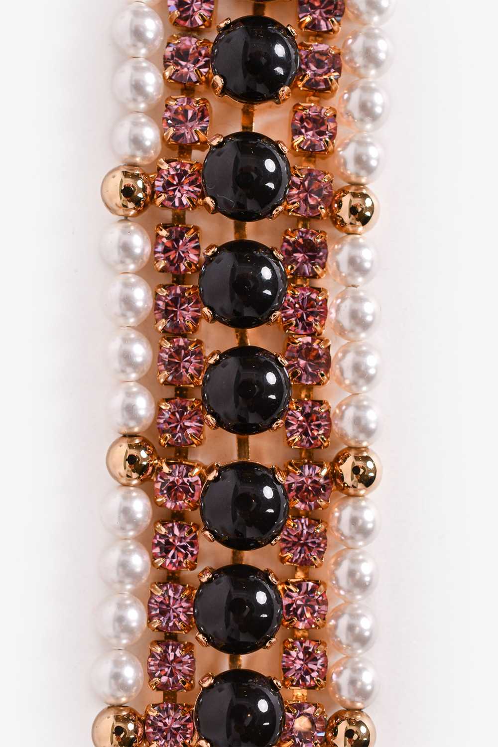 Miu Miu Pearl/Pink/Black Crystal Bracelet - image 3