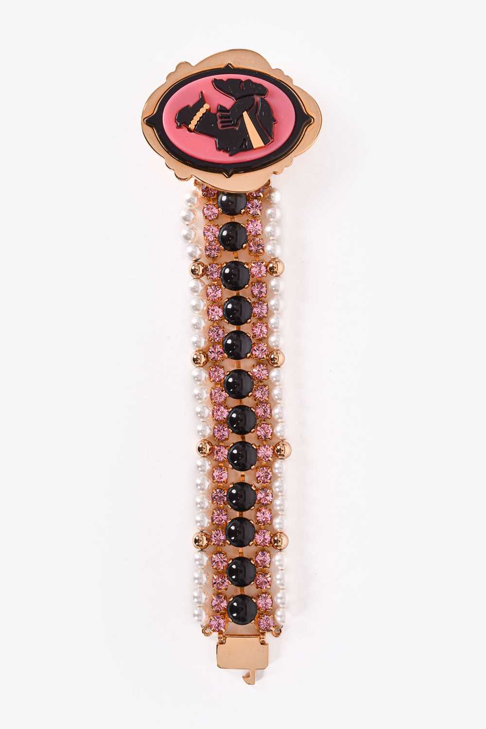 Miu Miu Pearl/Pink/Black Crystal Bracelet - image 4