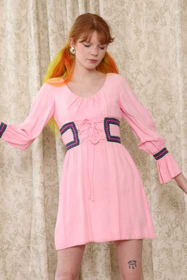 Candy Pink Folk Corset Mini XS - image 1