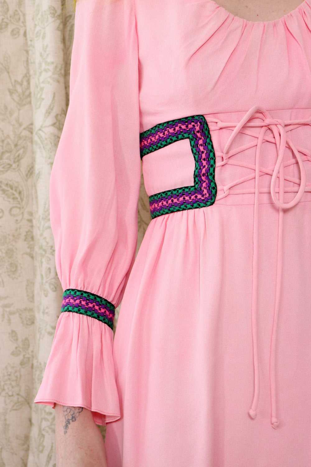 Candy Pink Folk Corset Mini XS - image 5