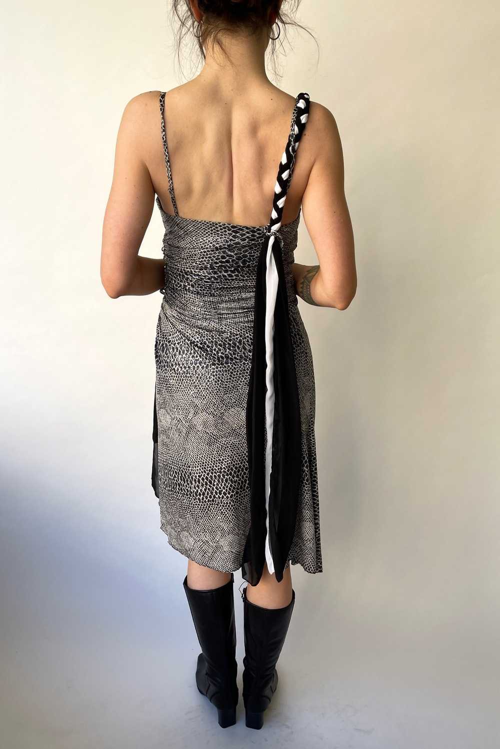 Asymmetric Snake Print Dress - image 3