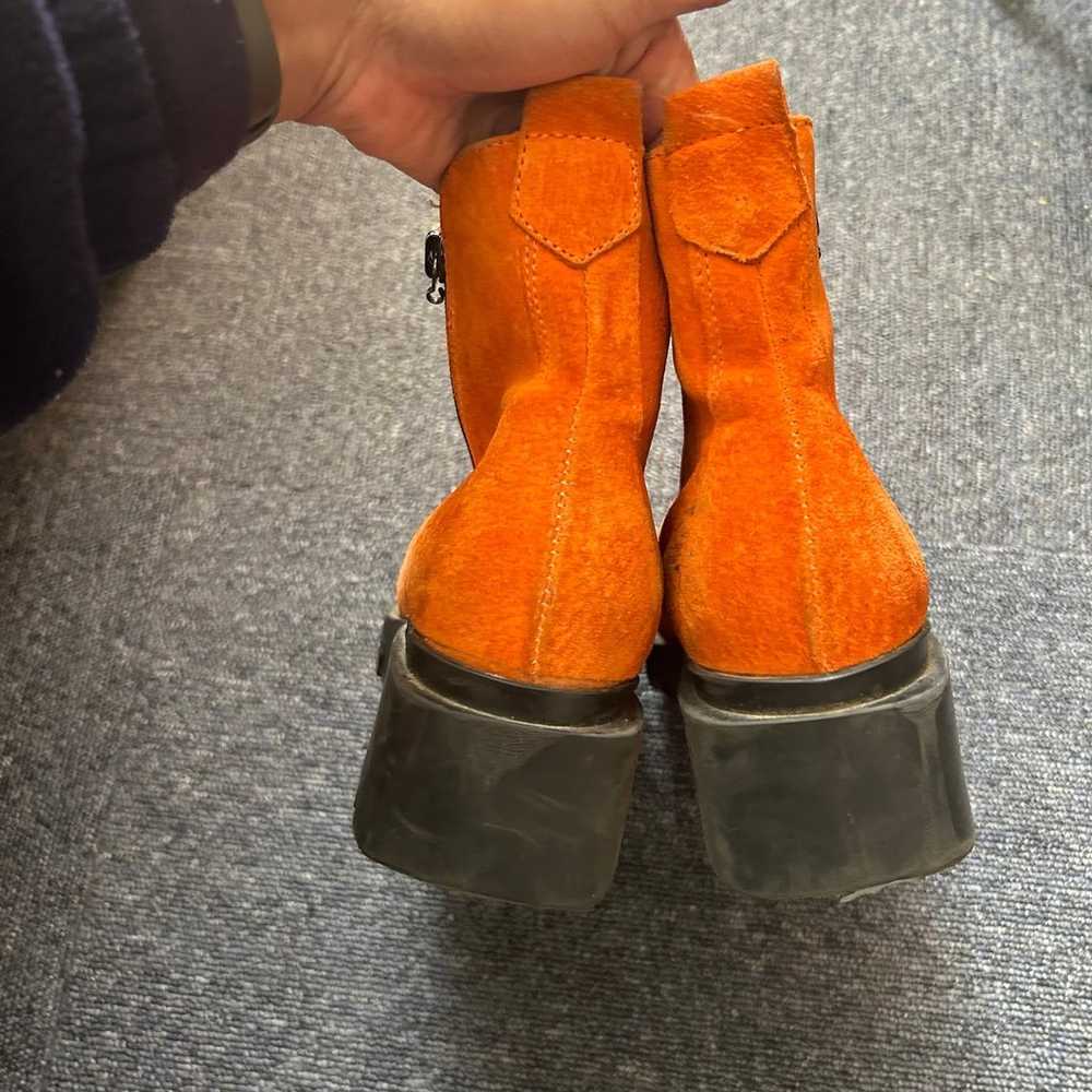 Orange suede mini platform boots, orange Bogner b… - image 6