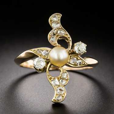 Victorian Diamond and Natural Pearl Ring