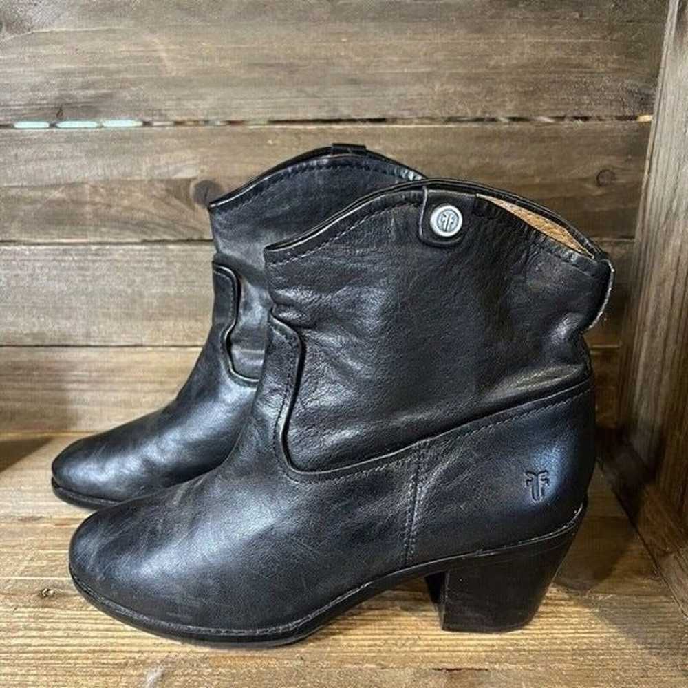 Womens Frye Jolene Black Leather Pull On Heeled A… - image 2