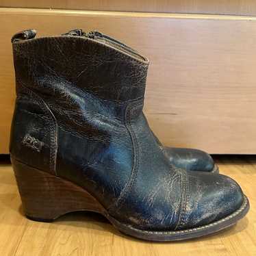 BED STU GENTRY WEDGE BLACK LUX BOOTIE BOOTS VINTAG