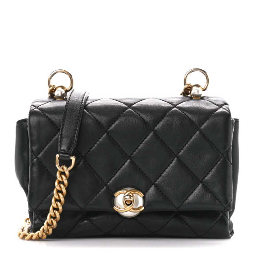 CHANEL Calfskin Quilted Accordion Pearl CC Flap B… - image 1